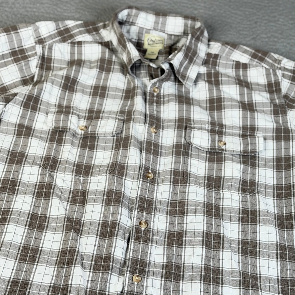 Orton Brothers Shirt Men 3XL Brown Plaid Button Down Long Sleeve Cotton Flap Pkt